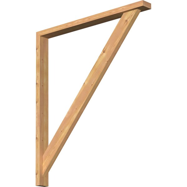 Ekena Millwork Traditional Block Smooth Bracket w/ Offset Brace, Western Red Cedar, 3 1/2"W x 38"D x 44"H BKT0402X38X44TRA05SWR - main